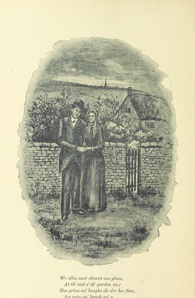 An illustration from Warblin's fro' an Owd Songster. With an introductory sketch by W. Trevor. [Illustrated, 1893, leaf 234