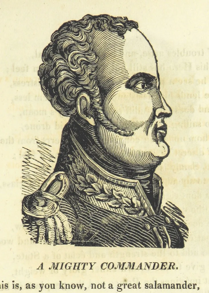 An illustration from A Political Lecture on Heads. By the Black Dwarf [i.e. T. J. Wooler] ... Third edition, 1820, leaf 21