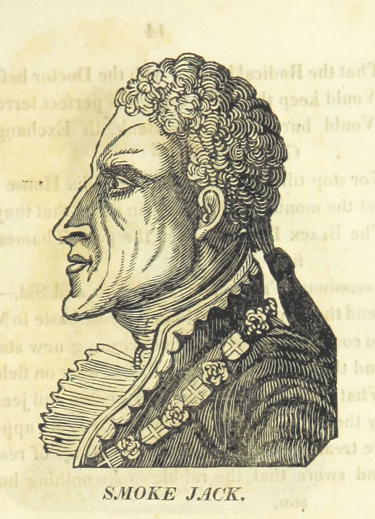 An illustration from A Political Lecture on Heads. By the Black Dwarf [i.e. T. J. Wooler] ... Third edition, 1820, leaf 23