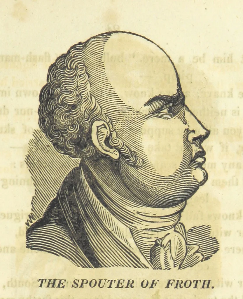 An illustration from A Political Lecture on Heads. By the Black Dwarf [i.e. T. J. Wooler] ... Third edition, 1820, leaf 33