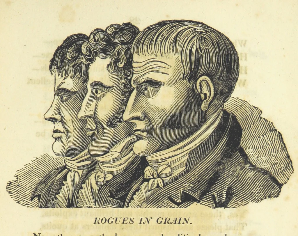 An illustration from A Political Lecture on Heads. By the Black Dwarf [i.e. T. J. Wooler] ... Third edition, 1820, leaf 37
