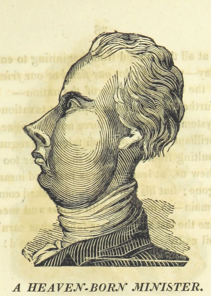 An illustration from A Political Lecture on Heads. By the Black Dwarf [i.e. T. J. Wooler] ... Third edition, 1820, leaf 47
