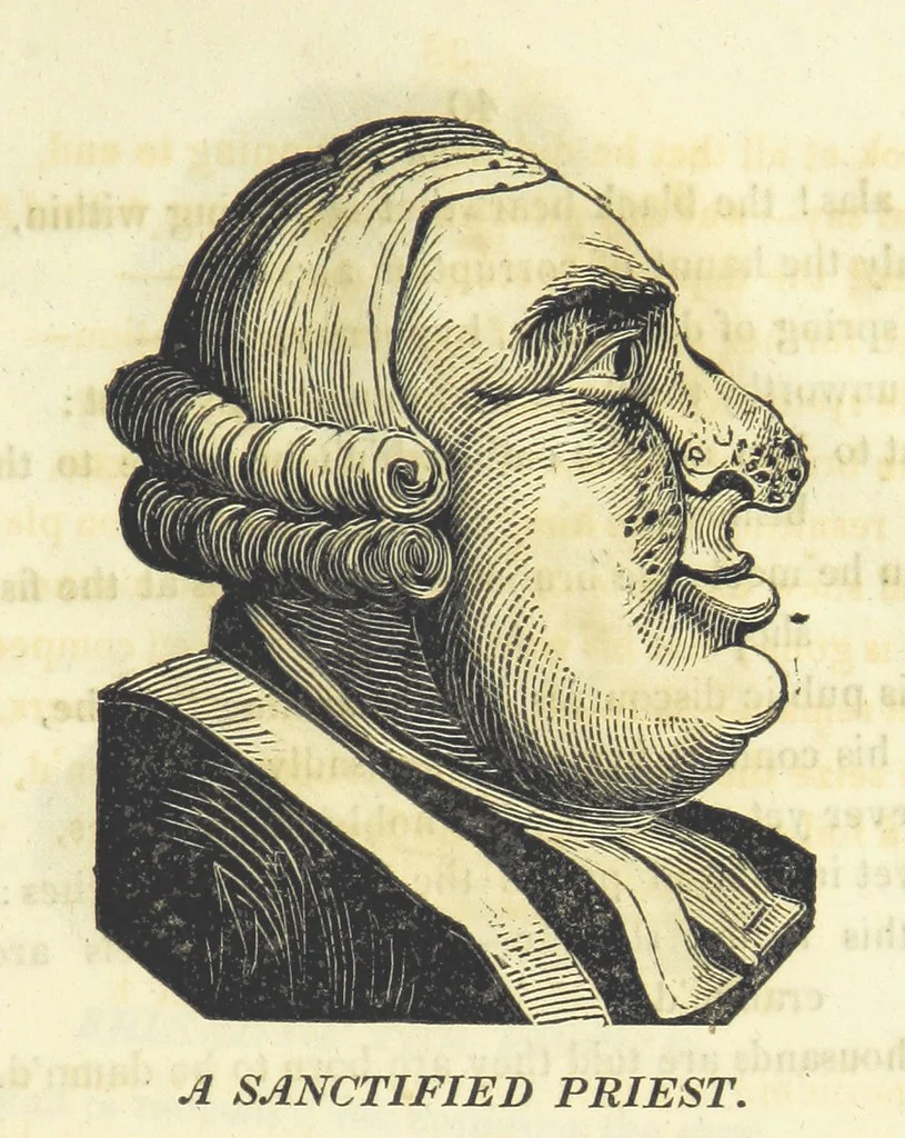 An illustration from A Political Lecture on Heads. By the Black Dwarf [i.e. T. J. Wooler] ... Third edition, 1820, leaf 49