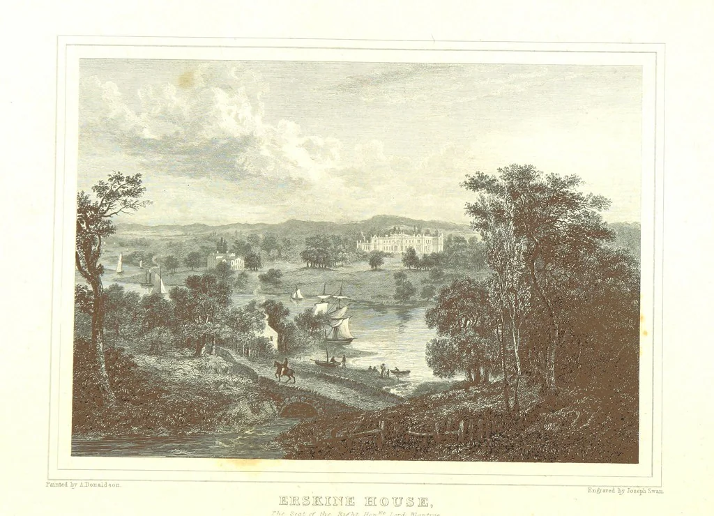 An illustration from Select views on the River Clyde, engraved by J. Swan, from drawings by J. Fleming, with historical and descriptive illustrations by J. M. L, 1830, leaf 134