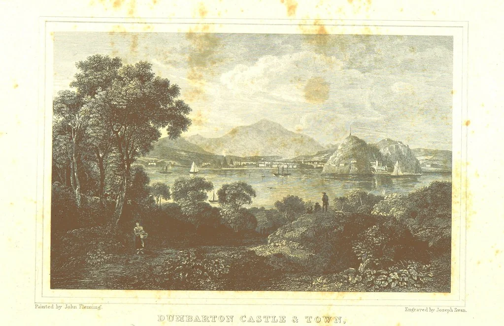 An illustration from Select views on the River Clyde, engraved by J. Swan, from drawings by J. Fleming, with historical and descriptive illustrations by J. M. L, 1830, leaf 150