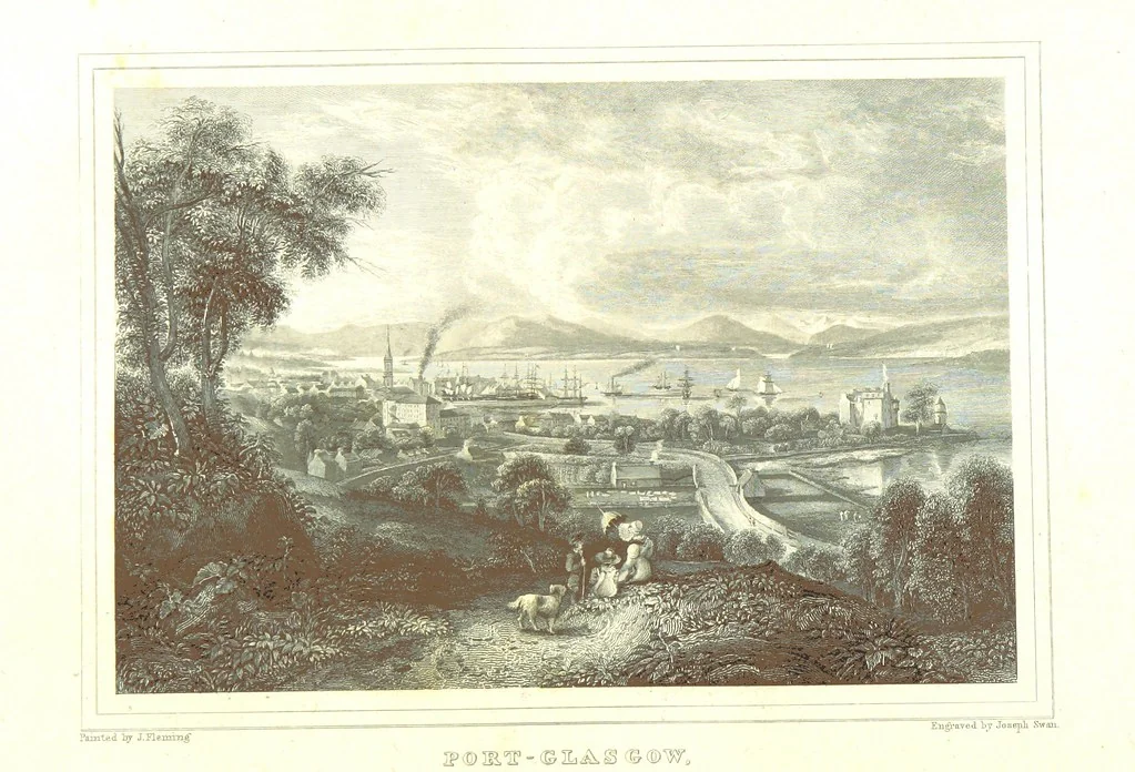 An illustration from Select views on the River Clyde, engraved by J. Swan, from drawings by J. Fleming, with historical and descriptive illustrations by J. M. L, 1830, leaf 166
