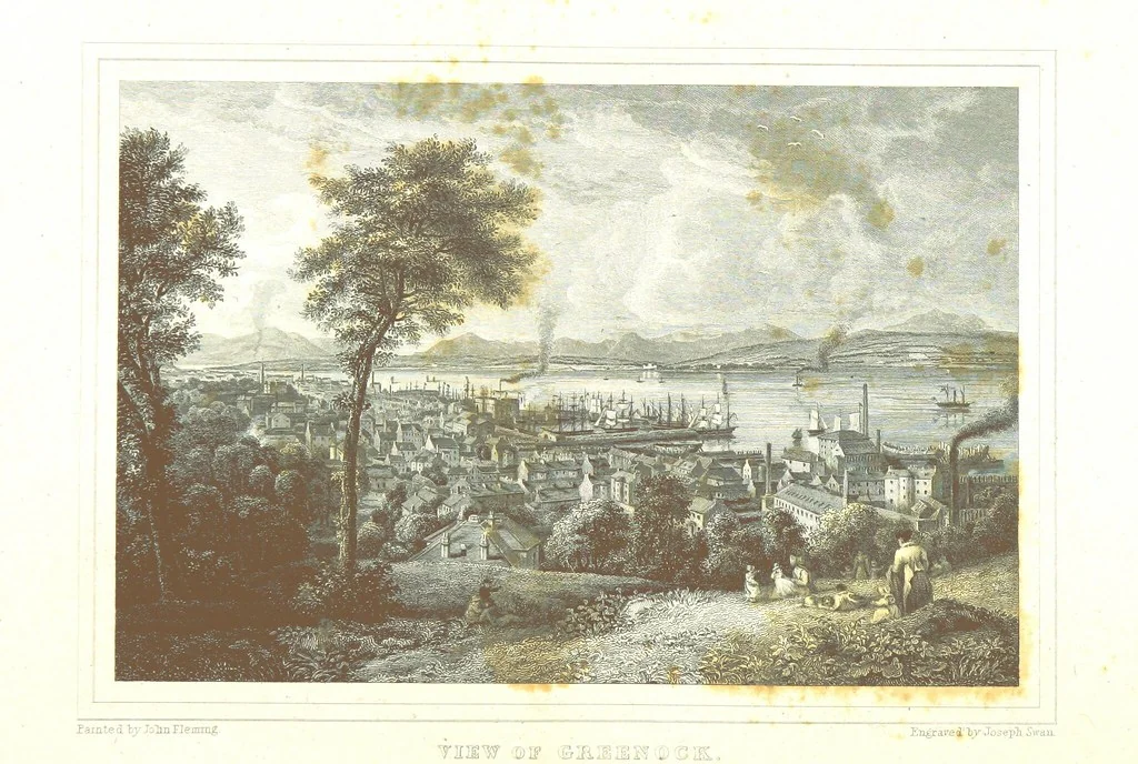 An illustration from Select views on the River Clyde, engraved by J. Swan, from drawings by J. Fleming, with historical and descriptive illustrations by J. M. L, 1830, leaf 194