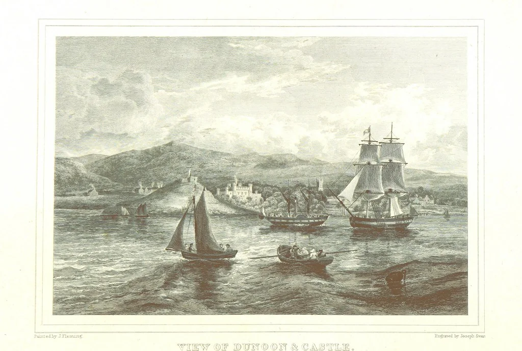 An illustration from Select views on the River Clyde, engraved by J. Swan, from drawings by J. Fleming, with historical and descriptive illustrations by J. M. L, 1830, leaf 224