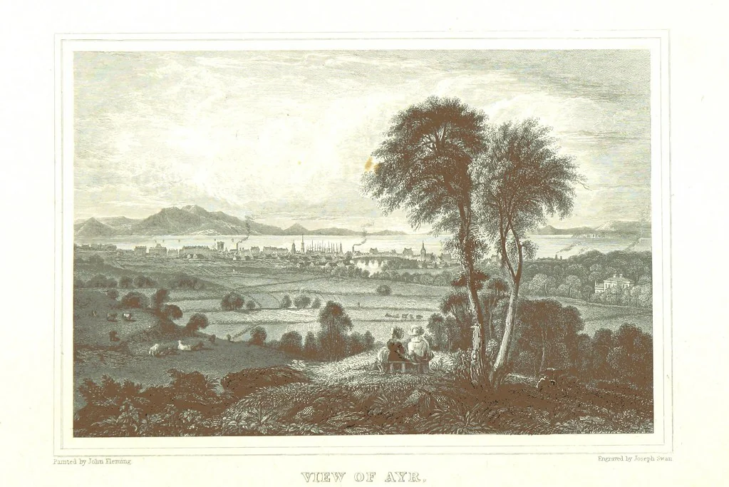 An illustration from Select views on the River Clyde, engraved by J. Swan, from drawings by J. Fleming, with historical and descriptive illustrations by J. M. L, 1830, leaf 298