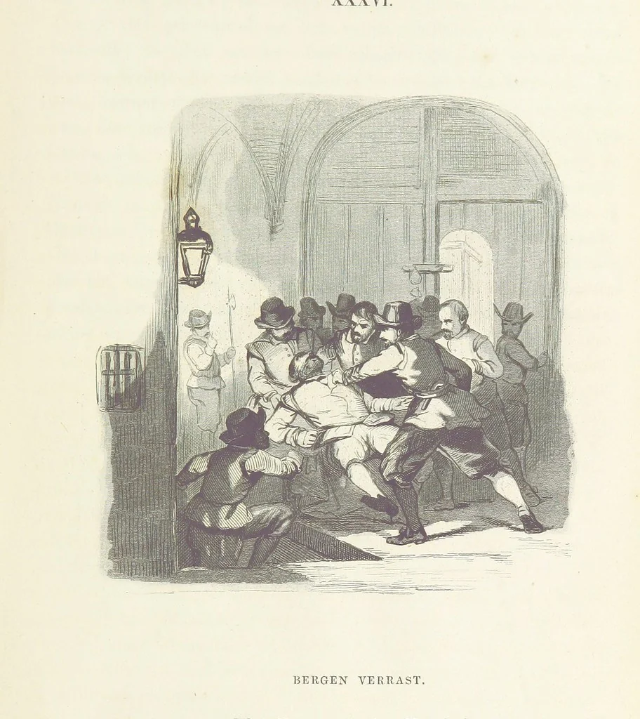 An illustration from Herinneringen uit den worstelstrijd met Spanje ... Met op staal gegraveerde platen, 1853, leaf 155