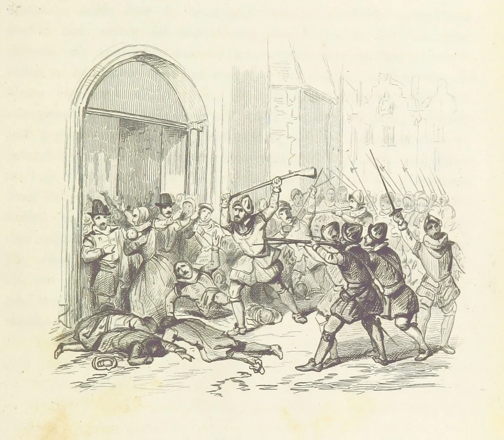 An illustration from Herinneringen uit den worstelstrijd met Spanje ... Met op staal gegraveerde platen, 1853, leaf 171