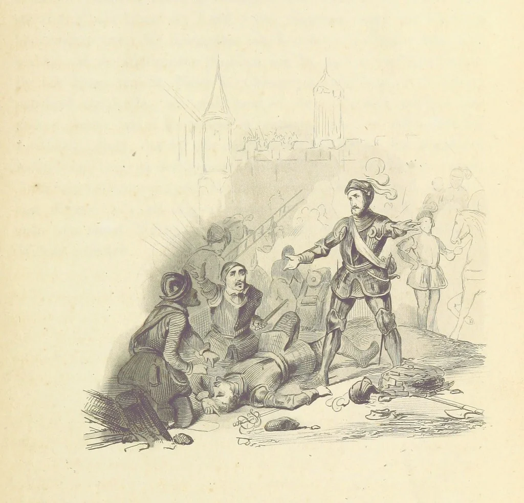 An illustration from Herinneringen uit den worstelstrijd met Spanje ... Met op staal gegraveerde platen, 1853, leaf 19
