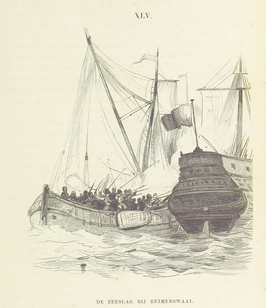 An illustration from Herinneringen uit den worstelstrijd met Spanje ... Met op staal gegraveerde platen, 1853, leaf 191