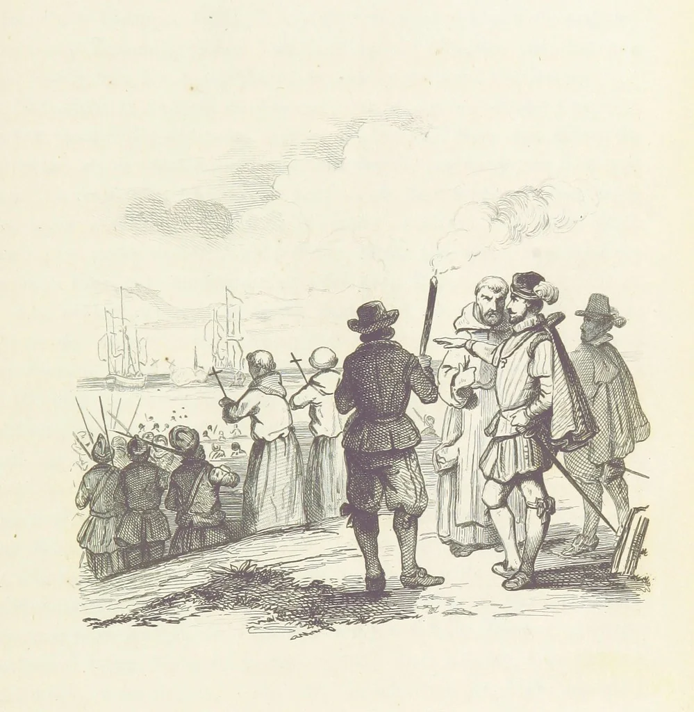 An illustration from Herinneringen uit den worstelstrijd met Spanje ... Met op staal gegraveerde platen, 1853, leaf 215