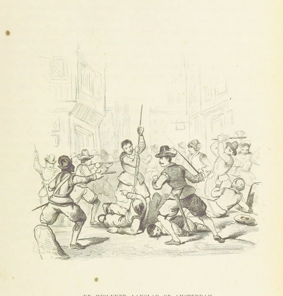 An illustration from Herinneringen uit den worstelstrijd met Spanje ... Met op staal gegraveerde platen, 1853, leaf 235
