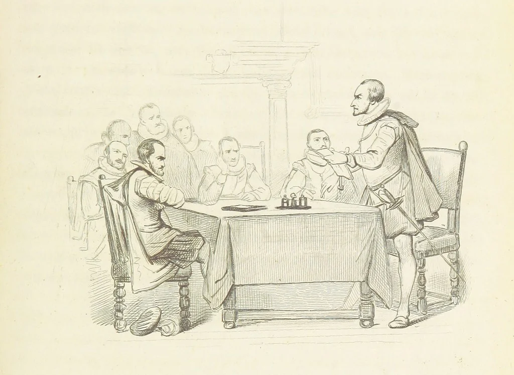 An illustration from Herinneringen uit den worstelstrijd met Spanje ... Met op staal gegraveerde platen, 1853, leaf 299