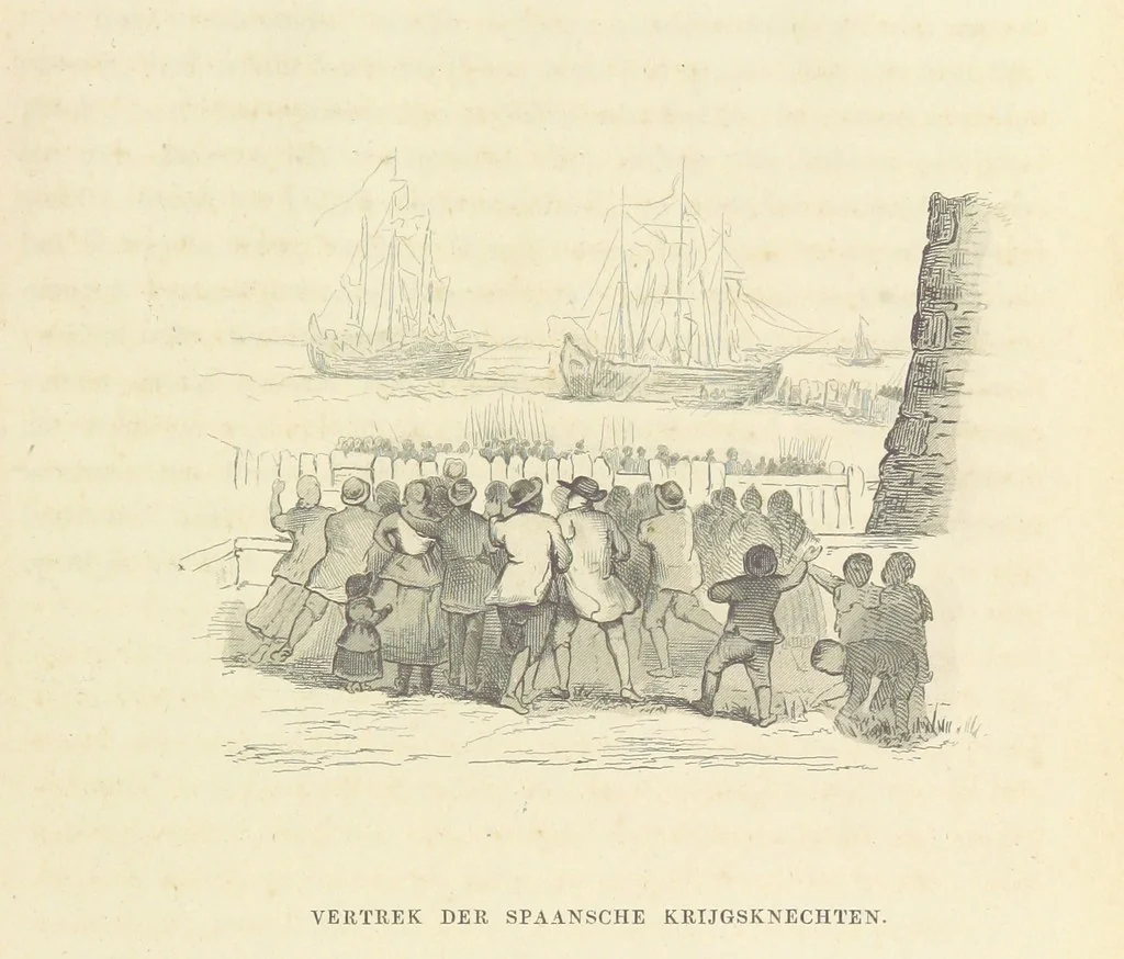 An illustration from Herinneringen uit den worstelstrijd met Spanje ... Met op staal gegraveerde platen, 1853, leaf 67