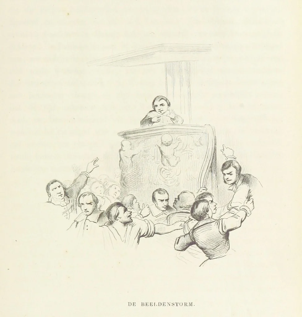 An illustration from Herinneringen uit den worstelstrijd met Spanje ... Met op staal gegraveerde platen, 1853, leaf 99