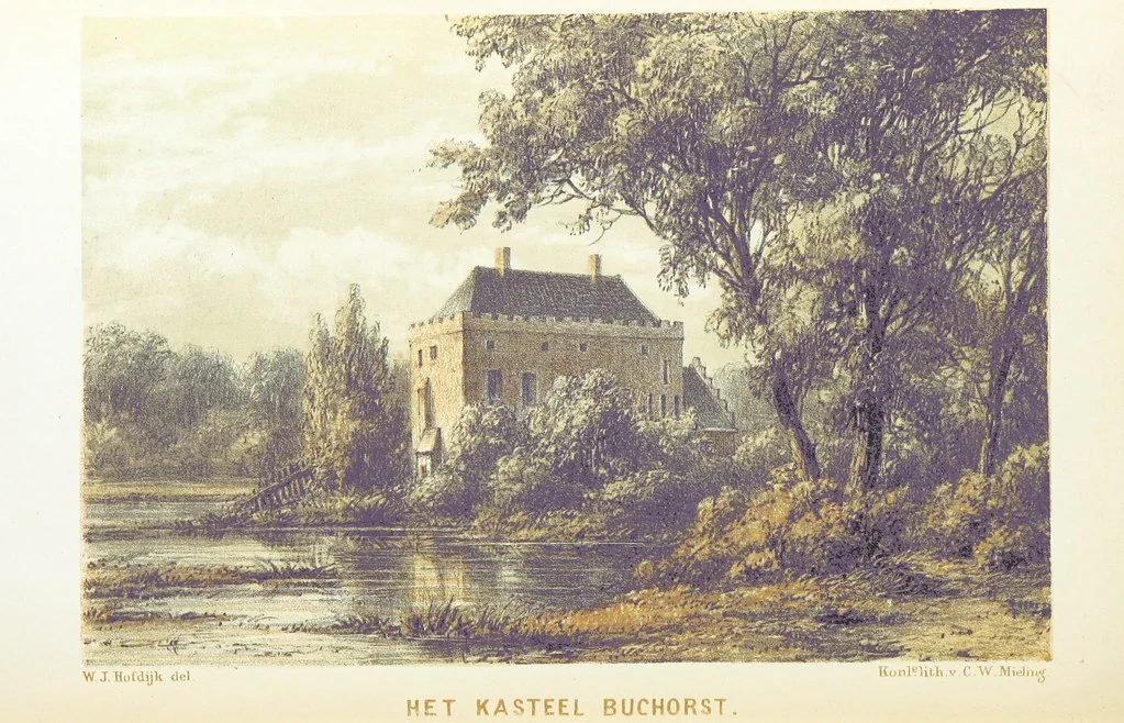 An illustration from Merkwaardige Kasteelen in Nederland. Door Mr J. van L. en W. J. H. Plates, 1854, leaf 580