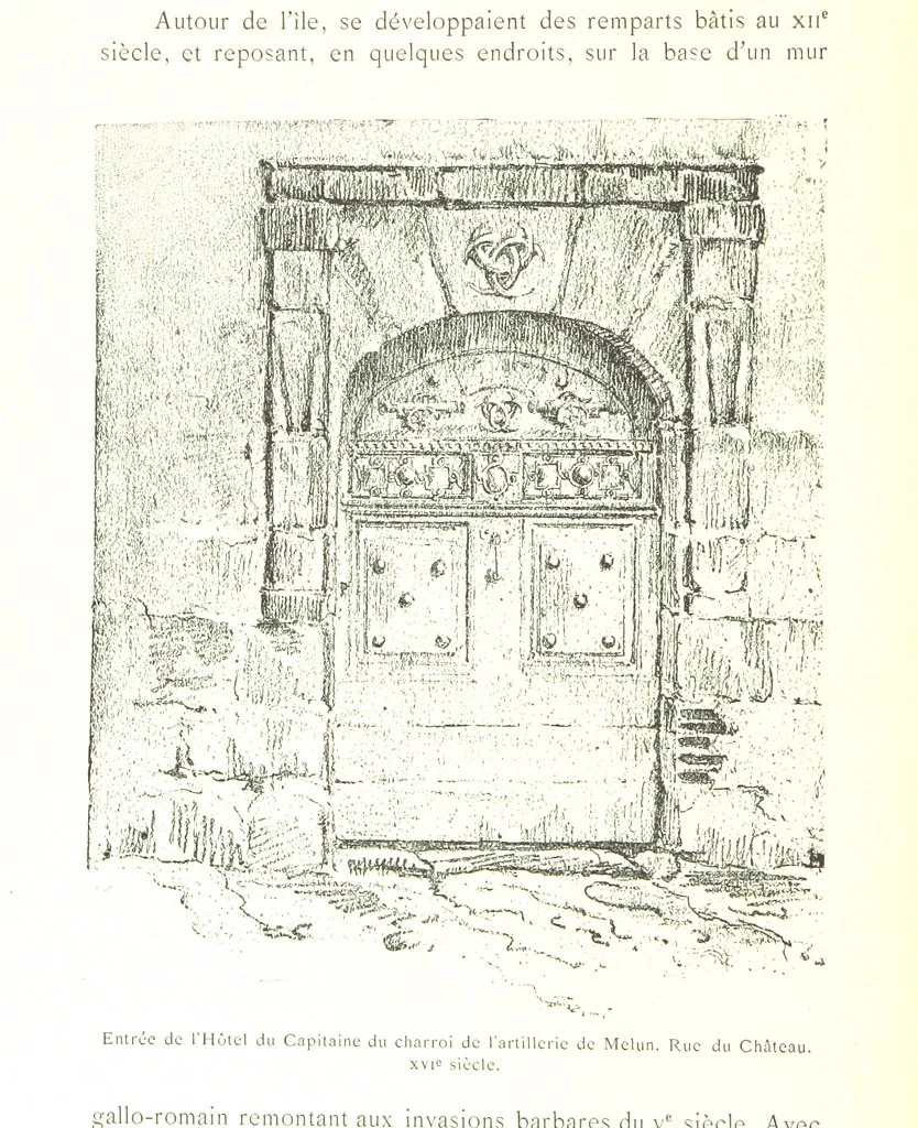 An illustration from Histoire de Melun depuis les temps les plus reculés, etc, 1887, leaf 38