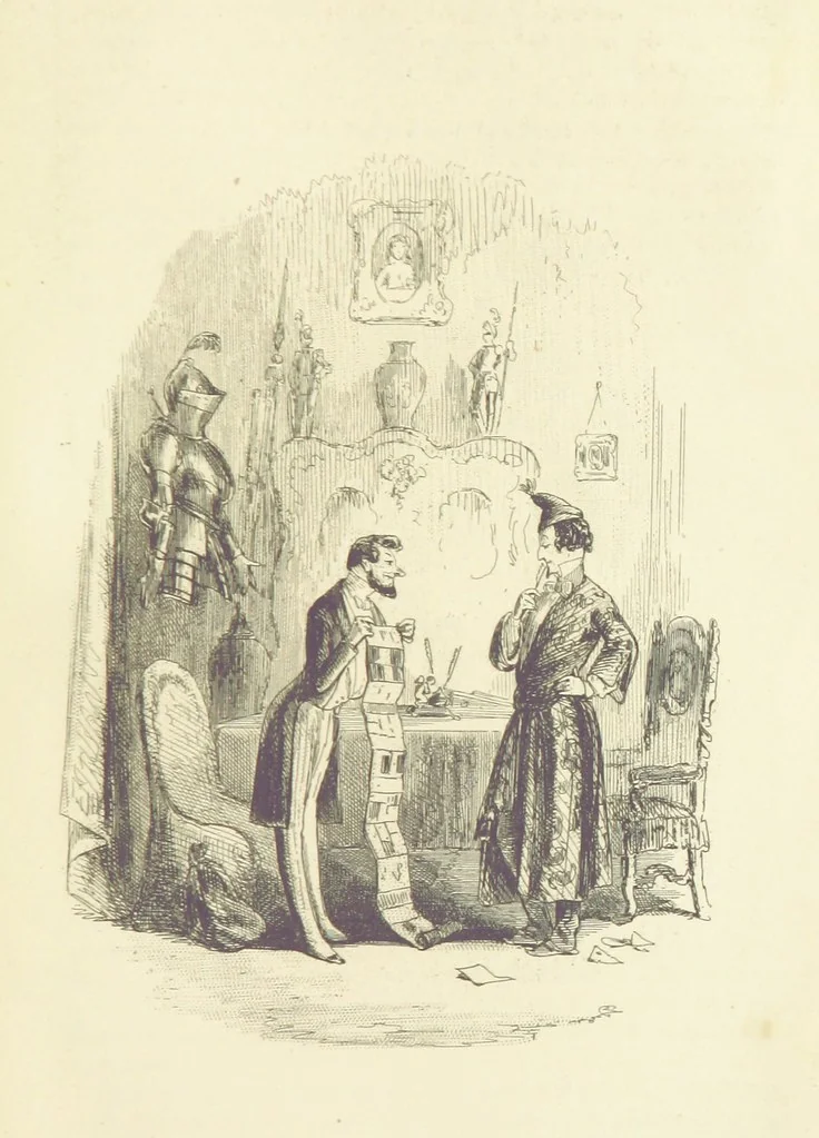 An illustration from The Daltons; or, Three Roads in Life. ... With illustrations by Phiz [i.e. H. K. Browne, 1852, leaf 757