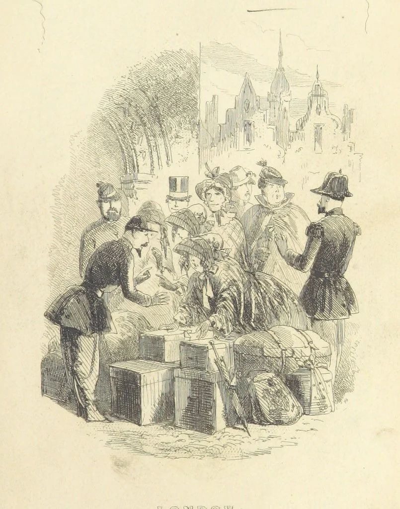 An illustration from The Dodd Family Abroad. ... With illustrations by Phiz [i.e. H. K. Browne, 1854, leaf 11