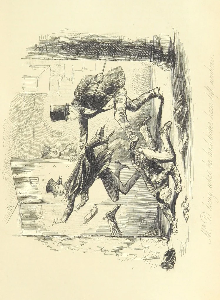 An illustration from The Dodd Family Abroad. ... With illustrations by Phiz [i.e. H. K. Browne, 1854, leaf 117