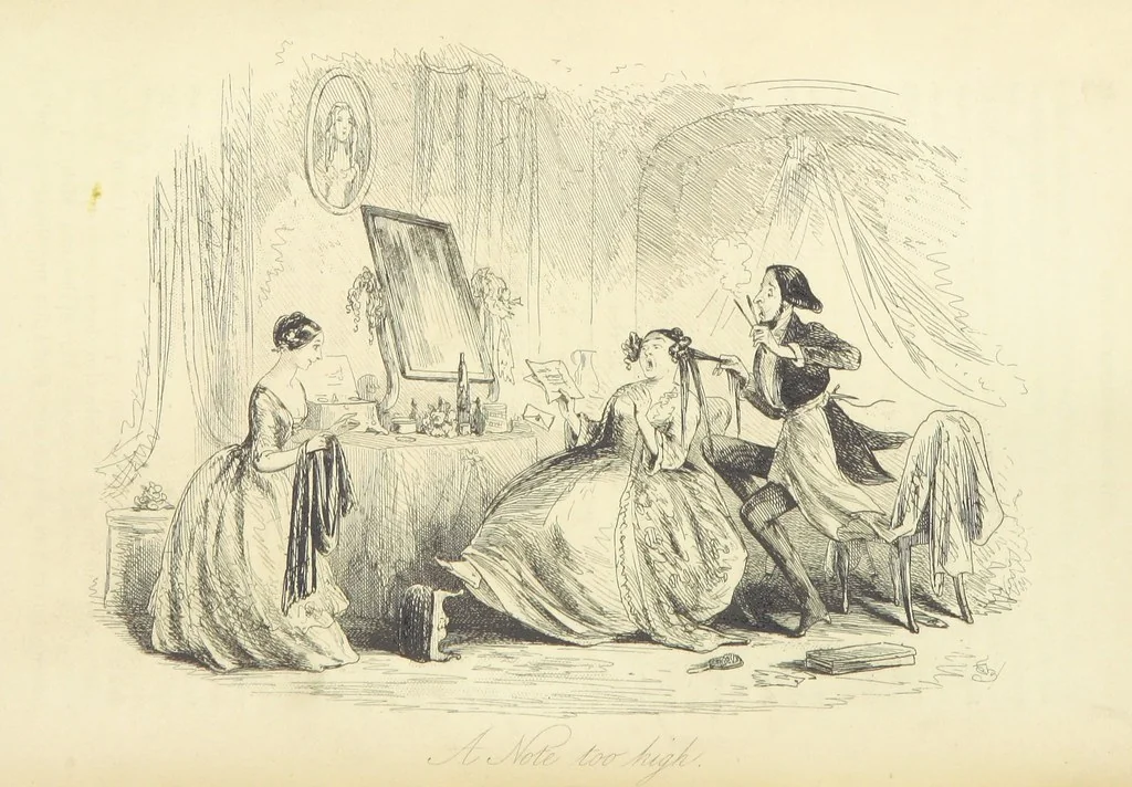 An illustration from The Dodd Family Abroad. ... With illustrations by Phiz [i.e. H. K. Browne, 1854, leaf 126