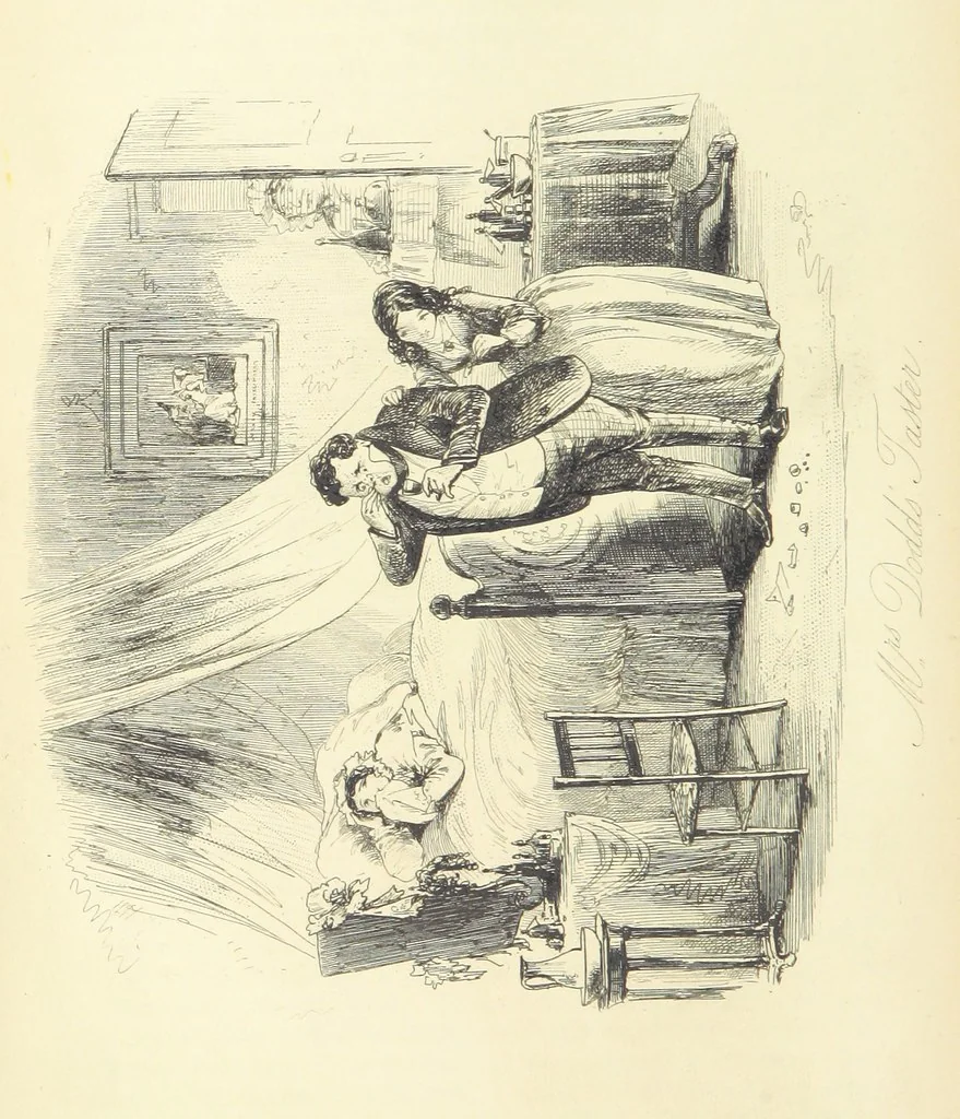 An illustration from The Dodd Family Abroad. ... With illustrations by Phiz [i.e. H. K. Browne, 1854, leaf 138