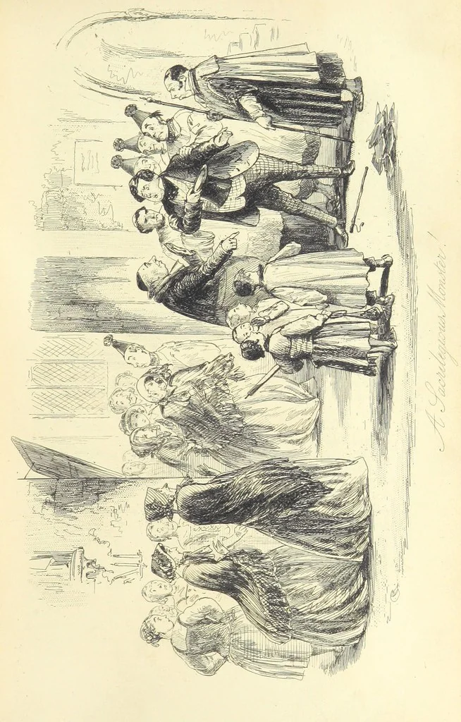 An illustration from The Dodd Family Abroad. ... With illustrations by Phiz [i.e. H. K. Browne, 1854, leaf 163