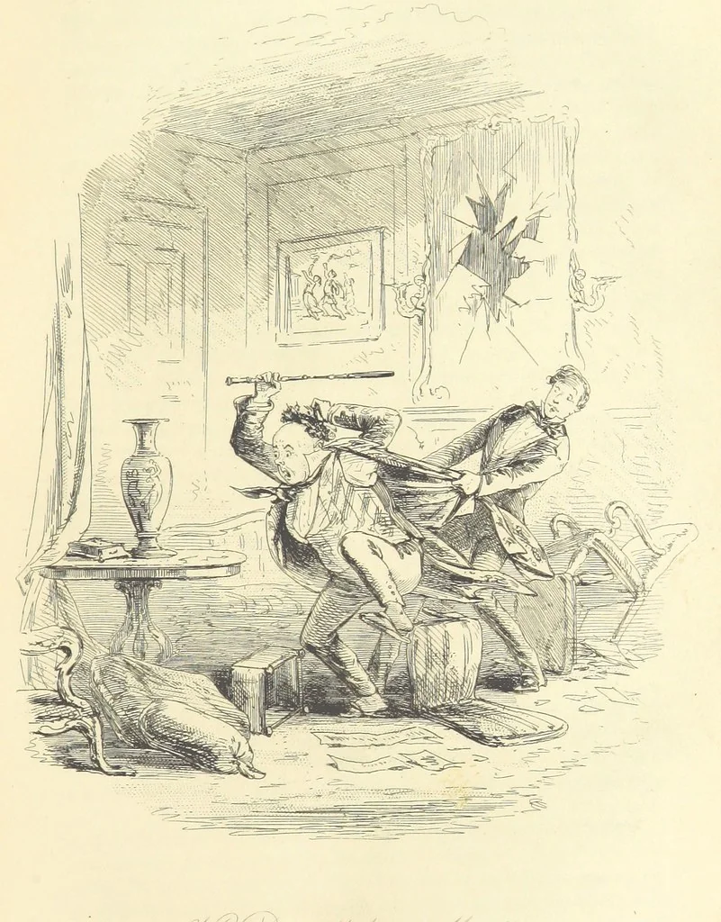 An illustration from The Dodd Family Abroad. ... With illustrations by Phiz [i.e. H. K. Browne, 1854, leaf 213