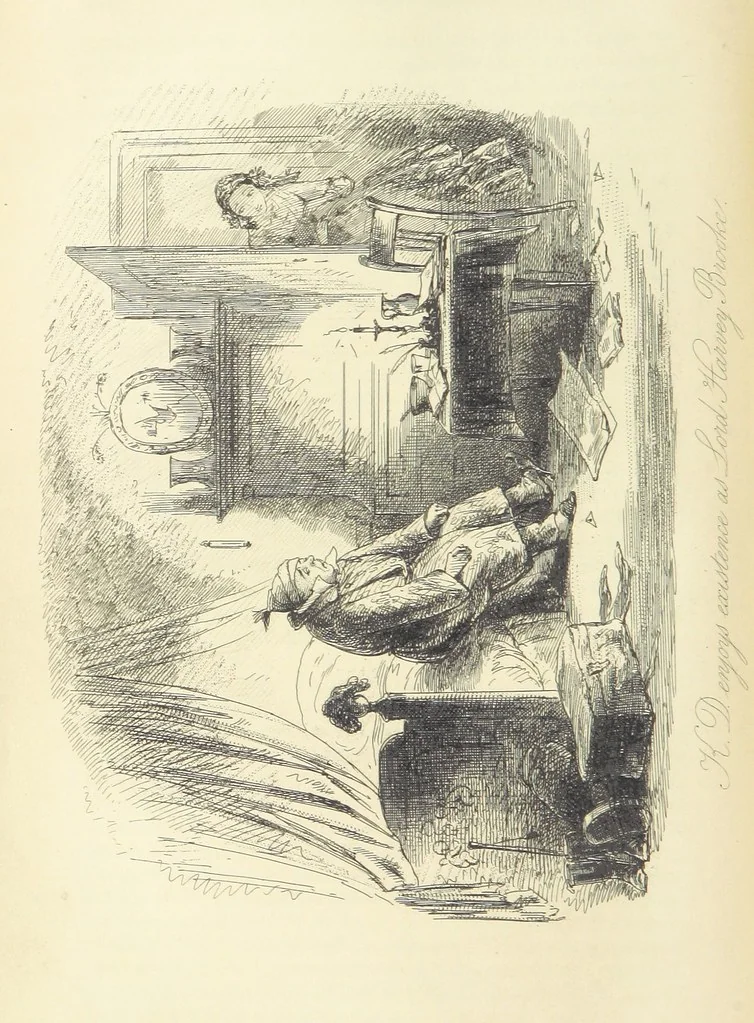 An illustration from The Dodd Family Abroad. ... With illustrations by Phiz [i.e. H. K. Browne, 1854, leaf 260