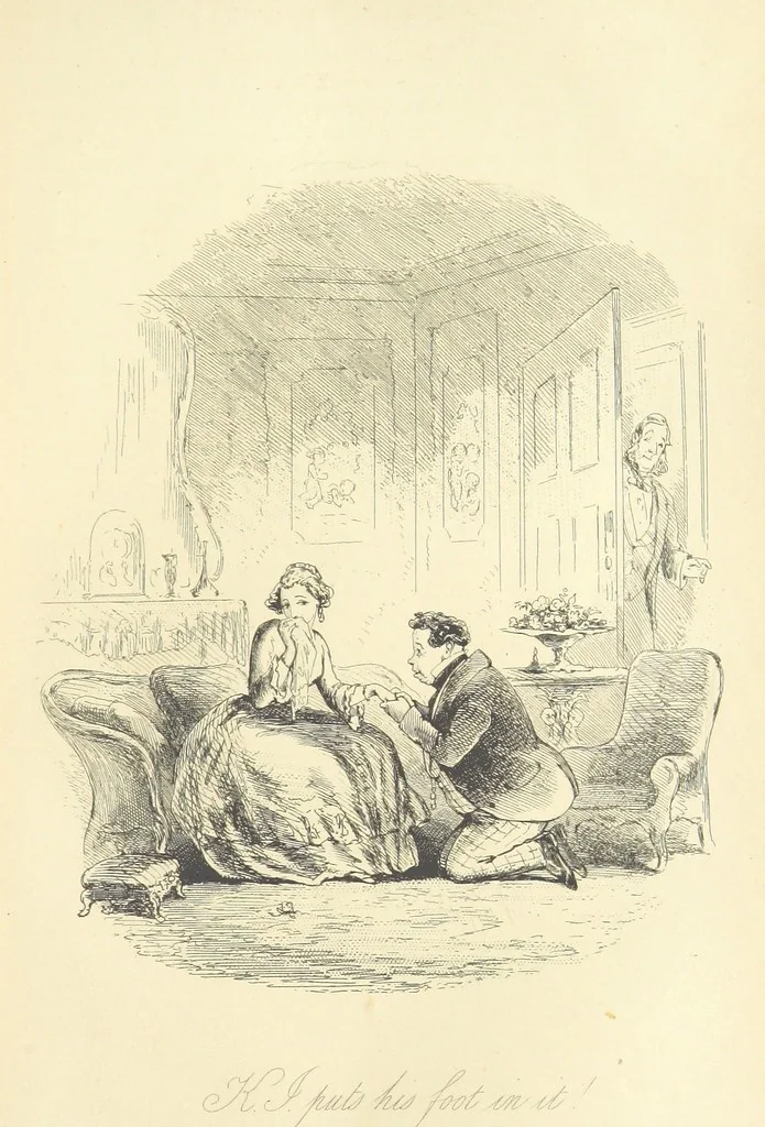 An illustration from The Dodd Family Abroad. ... With illustrations by Phiz [i.e. H. K. Browne, 1854, leaf 285