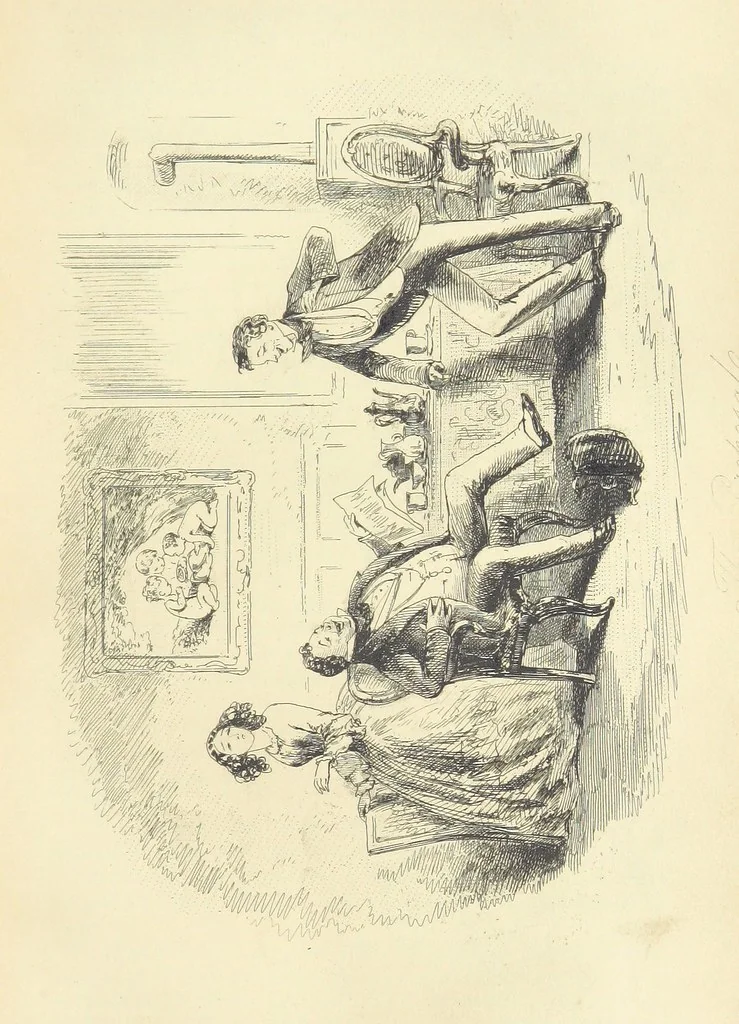 An illustration from The Dodd Family Abroad. ... With illustrations by Phiz [i.e. H. K. Browne, 1854, leaf 393