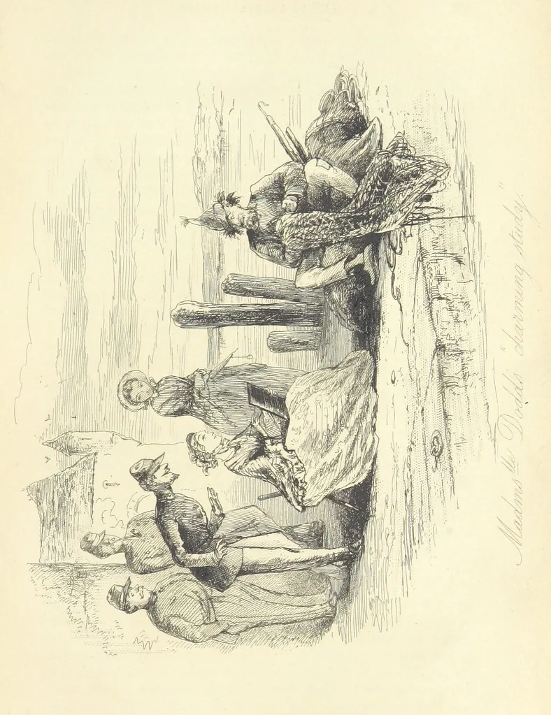 An illustration from The Dodd Family Abroad. ... With illustrations by Phiz [i.e. H. K. Browne, 1854, leaf 461