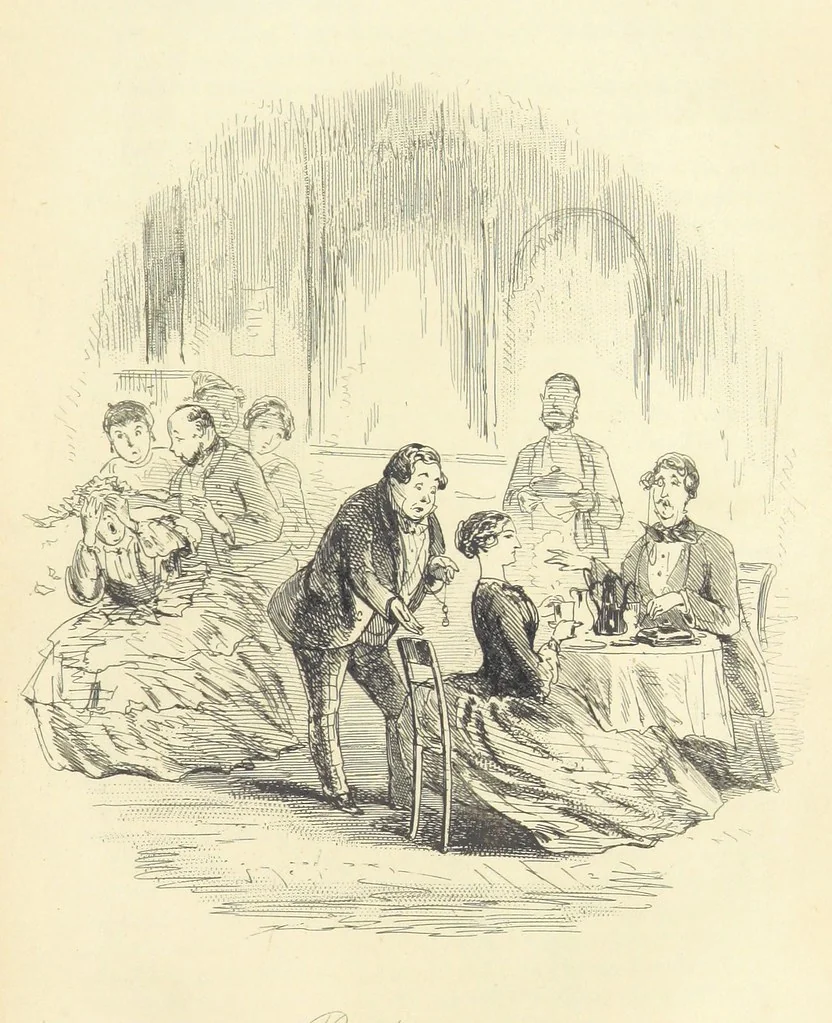 An illustration from The Dodd Family Abroad. ... With illustrations by Phiz [i.e. H. K. Browne, 1854, leaf 525