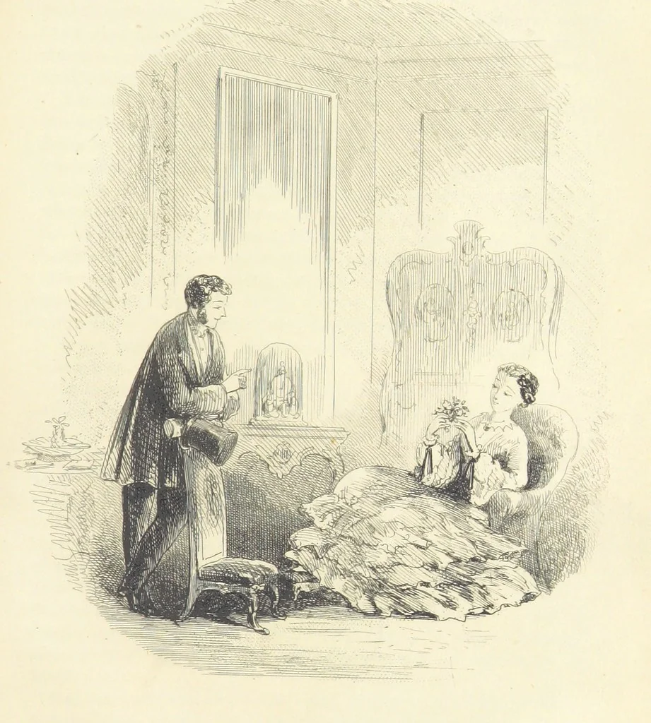 An illustration from The Dodd Family Abroad. ... With illustrations by Phiz [i.e. H. K. Browne, 1854, leaf 695