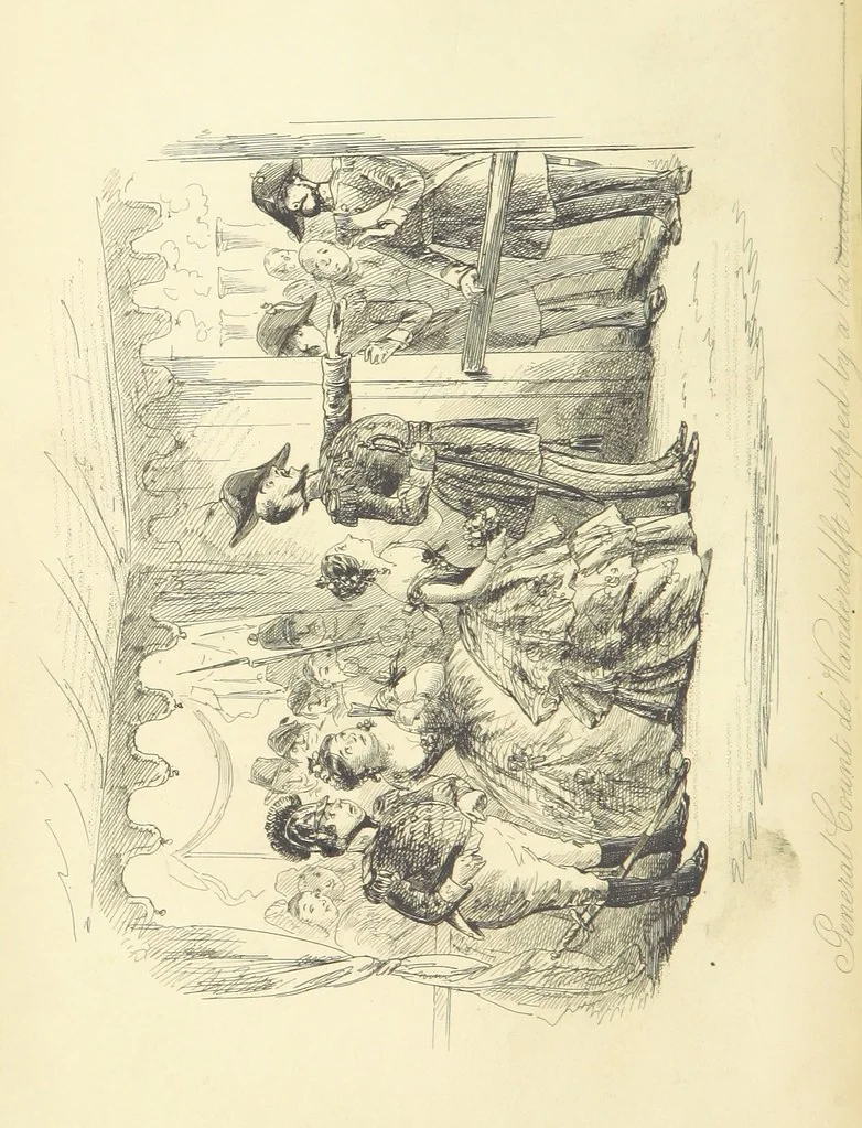 An illustration from The Dodd Family Abroad. ... With illustrations by Phiz [i.e. H. K. Browne, 1854, leaf 76