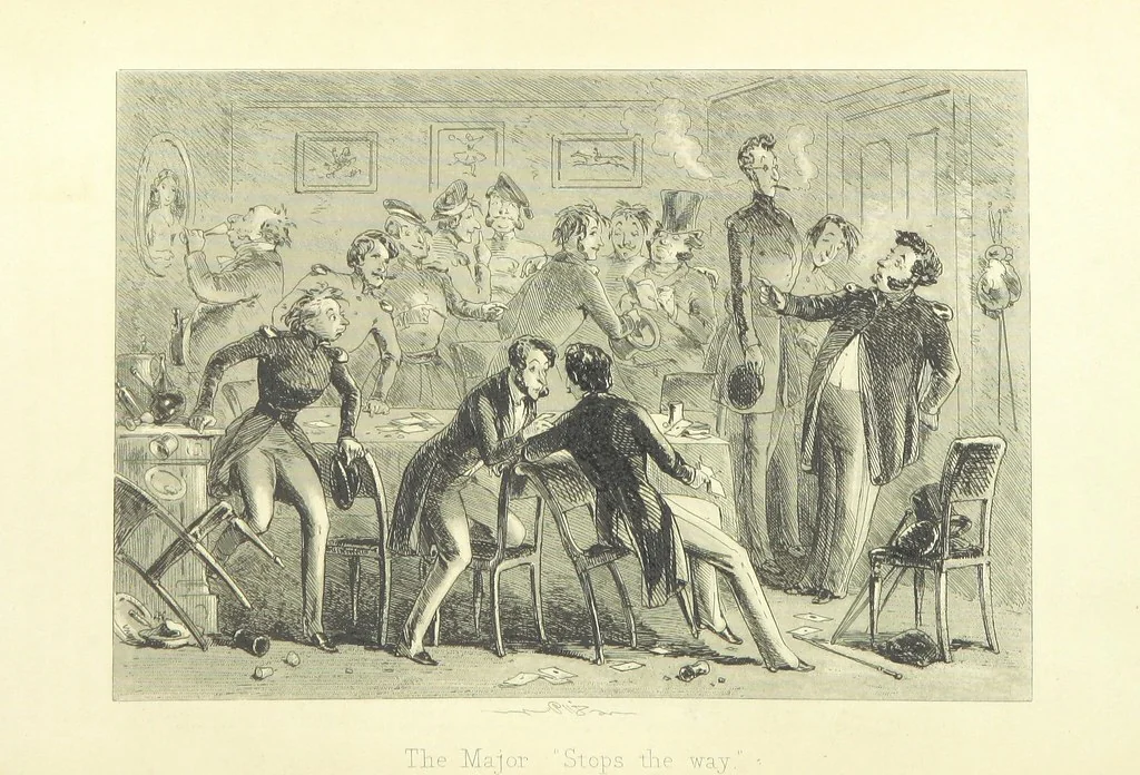 An illustration from Roland Cashel. With illustrations by Phiz [i.e. H. K. Browne, 1850, leaf 182