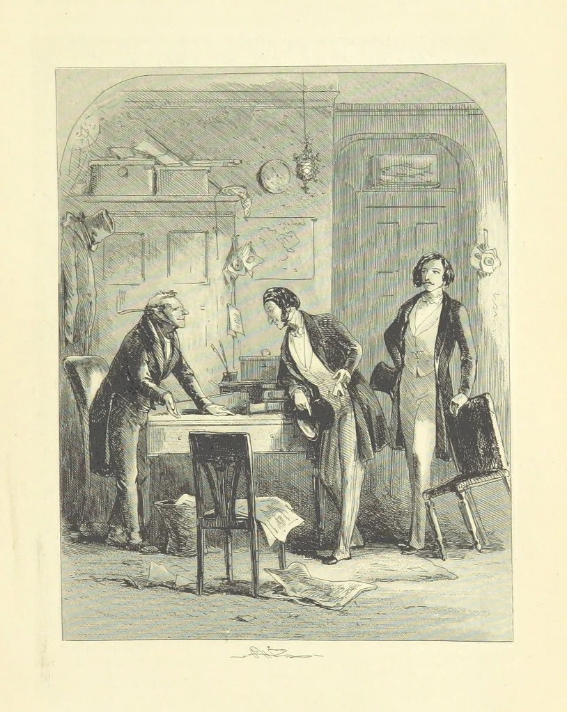 An illustration from Roland Cashel. With illustrations by Phiz [i.e. H. K. Browne, 1850, leaf 187