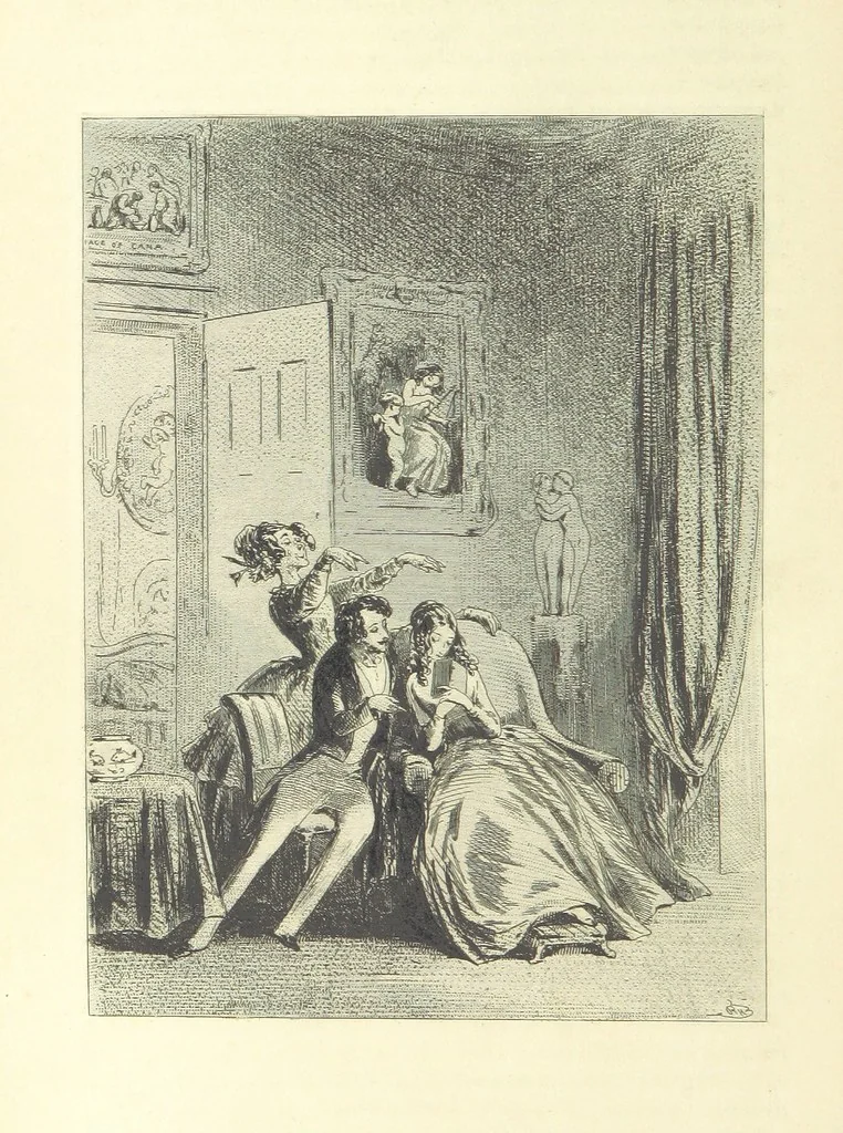 An illustration from Roland Cashel. With illustrations by Phiz [i.e. H. K. Browne, 1850, leaf 444