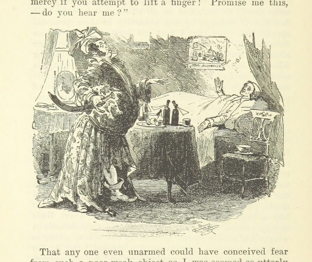 An illustration from Tom Burke of “Ours.” ... With illustrations by Phiz, 1892, leaf 156