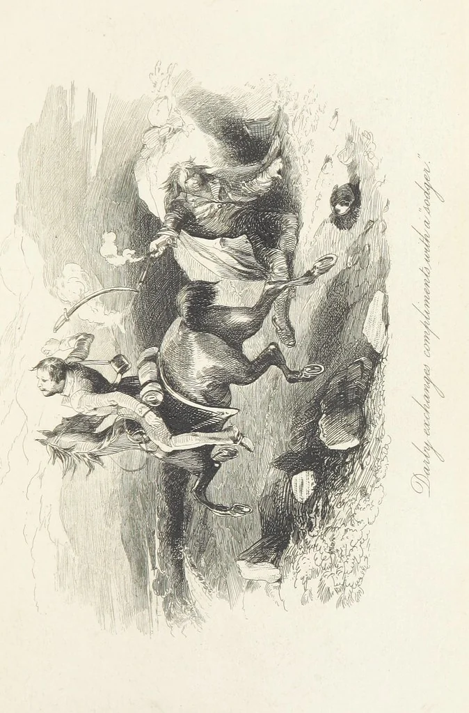 An illustration from Tom Burke of “Ours.” ... With illustrations by Phiz, 1892, leaf 219