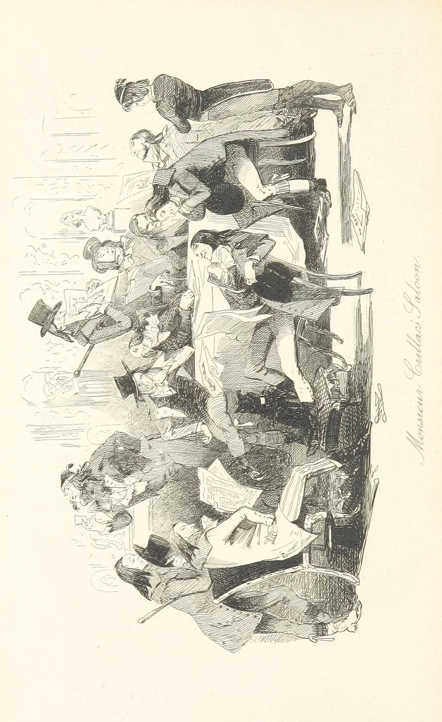 An illustration from Tom Burke of “Ours.” ... With illustrations by Phiz, 1892, leaf 272