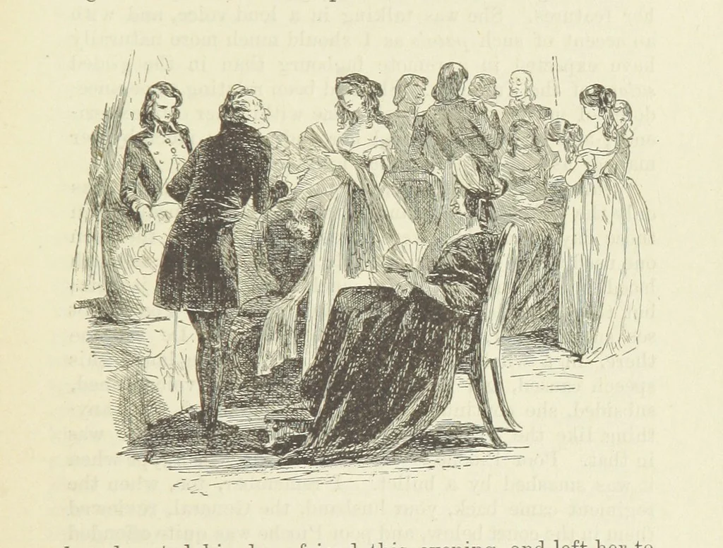 An illustration from Tom Burke of “Ours.” ... With illustrations by Phiz, 1892, leaf 283