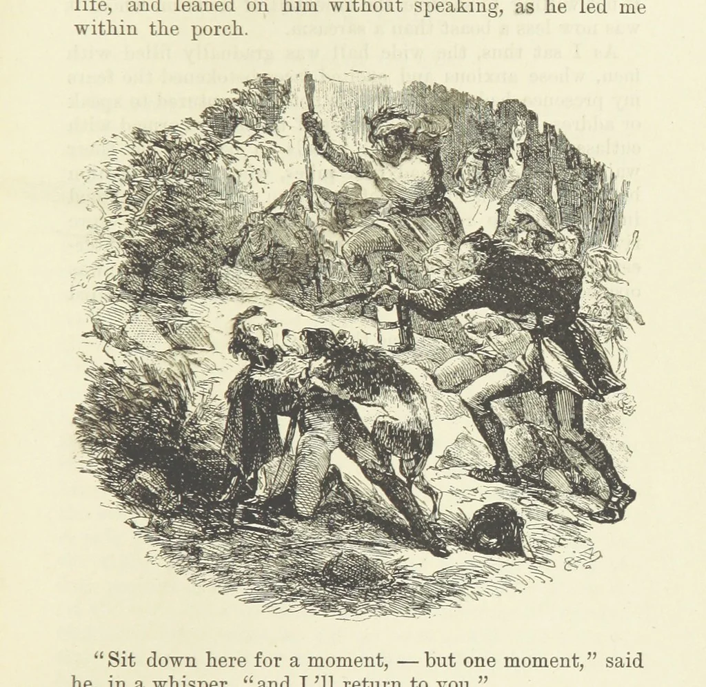 An illustration from Tom Burke of “Ours.” ... With illustrations by Phiz, 1892, leaf 363