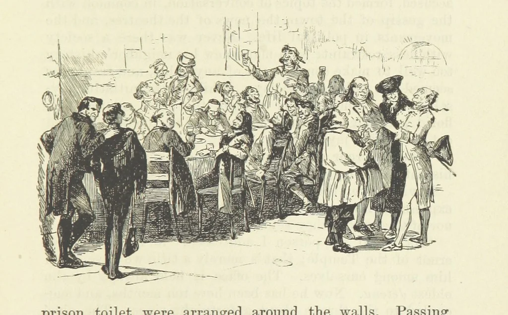 An illustration from Tom Burke of “Ours.” ... With illustrations by Phiz, 1892, leaf 377