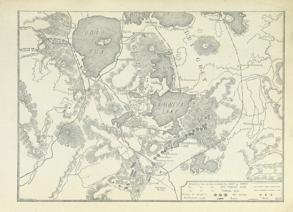 An illustration from A Weird Region. New Zealand lakes, terraces, geysers and volcanoes. [Illustrated, 1887, leaf 111