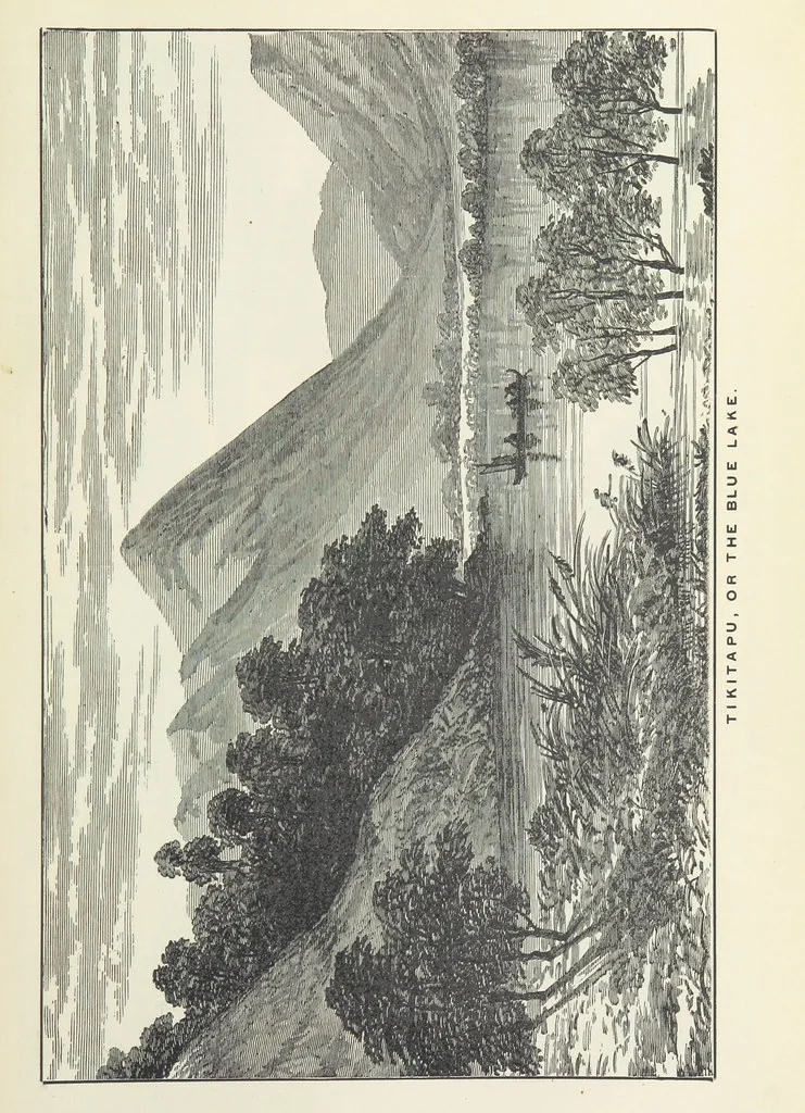 An illustration from A Weird Region. New Zealand lakes, terraces, geysers and volcanoes. [Illustrated, 1887, leaf 27