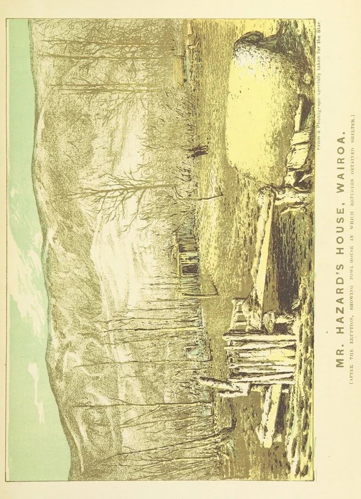 An illustration from A Weird Region. New Zealand lakes, terraces, geysers and volcanoes. [Illustrated, 1887, leaf 53